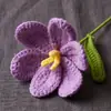 Tulipa de Pétalas Abertas Flor Artificial Tricotada à Mão, Flor de Lã Tulipa Tricotada à Mão, Presente para o Dia dos Namorados e Dia dos Professores