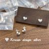 Estilo Ins Coreano Diseño de Nicho Joyería para Orejas Plata de Ley S925 Pendientes Simples en Forma de Corazón Gama Alta