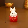 Micro paisagem pequenos enfeites fofos 15 porco e coelho de Ano Novo coelho fofo jardinagem Ano Novo resina enfeites acessórios
