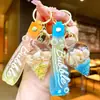 Concha Colorida de Areia Líquida Chaveiro DIY Preenchido com Óleo Pingente para Carro Mochila Acessório de Acrílico
