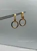 Versão Alta V Brincos Clássicos Dourados em Formato C Espessos Banhados a Ouro 18K Brincos Padrão Rosca Moda Duplo Anel Enfeites de Orelha Fabricante