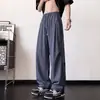 Pantalones de paracaidista plisados de secado rápido para hombre, pantalones casuales de moda de verano estilo americano, pantalones cargo anchos de pierna recta holgados para jóvenes