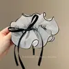 Presilha banana plissada de chifon, presilha vertical, presilha de garra de verão de alta qualidade, presilha para rabo de cavalo na nuca, presilha de cabelo elegante e delicada