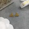 Pendientes Cd de Dior/Christian Dior para Mujer, Estilo Ins de Lujo Ligero, Sensación Vintage de Alta Gama, Pendientes Cd con Letras Tachonadas de Diamantes, Pines de Plata 925, Venta al por Mayor