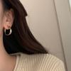 Aretes de Moda Estilo Coreano Ins Nicho Elegantes Simples de Alta Gama Geométricos de Círculo Aretes para Mujer Versátiles Aretes para Estudiante