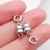 Venta Caliente Transfronteriza Oro Blanco K Dorado Cilindro Corto Cabeza Única Doble Hebilla de Resorte Hebilla Magnética Hebilla de Conexión para Pulsera Collar DIY
