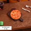 Casa de Muñecas Miniatura Simulación Charola de Pizza Accesorios para Jugar a Comer Modelo de Juego de Imitación Pequeños Adornos