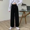 Pantalones casuales de pierna ancha nuevos para primavera y otoño, pantalones deportivos grises, pantalones holgados ajustados, pantalones de talle alto con caída, pantalones rectos
