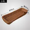 Cesta rectangular de mimbre para cubiertos y tenedores cesta de ratán para frutas cesta larga de almacenamiento cesta para aperitivos de mesa cesta de frutas cesta de verduras