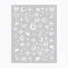 Pegatina de uñas estilo japonés nueva de fábrica, cinta de ballet, estrella, luna, mariposa de ensueño, llama, decoración de pegatina de uñas en blanco y negro