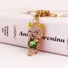 Chaveiro Gato da Sorte Cravejado com Diamantes Cool Hee Fofo Acessórios para Bolsa Feminina Pingente de Gatinho Metal Chaveiro Pequeno Presente 148