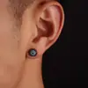 Brincos Populares Transfronteiriços Europeus e Americanos para Homens, Brincos Olho de Diabo com Zircônia Microcravejada Banhados a Cobre, Brincos Exquisitos Modernos para Festa
