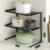 Estante de niveles para encimera de cocina Estante de almacenamiento Estante para ollas Organizador Gabinete Almacenamiento de utensilios de cocina Divisor de compartimentos de múltiples capas