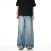 Jeans anchos lavados estilo retro americano para hombre, nuevo estilo de alta costura de otoño, holgados y con caída, pantalones largos rectos versátiles