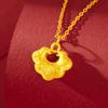 Colar de ouro puro com fecho ruyi de paz em prata 999 envolto em ouro para namorada, esposa, filhos, presente de aniversário, dia dos namorados
