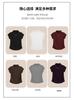 Nova Moda Feminina 2026, Blusa Feminina de Gola Meia-Alta, Camiseta Feminina de Manga Curta Estilo Primavera, Design Elegante com Ombros Normais, Mangas Flare, Ajuste na Cintura, Efeito Emagrecedor