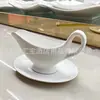 50ml 90ml 150ml cuchara de leche estilo occidental con asa cubo para salsa de carne para comida occidental cuchara de leche de cerámica blanca