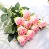 Simulación transfronteriza flor de rosa de franela flor de rosa artificial de boda para el hogar decoración de boda a mano cascada flor de rosa de simulación