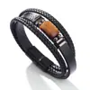 Pulsera Retro Ojo de Tigre Transfronteriza Explosión de Amazon Pulsera Multicapa de Acero Inoxidable Hebilla Magnética Pulsera Anillo para Hombre