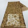 Novo Tecido de Malha com Lantejoulas Preto Dourado Estampado de Flores Vestido de Casamento Vestido Cheongsam Tecido Bordado Lantejoulas