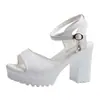 Sandalias de verano transfronterizas de comercio exterior para mujer con tacón alto, tacón grueso, suela gruesa, plataforma impermeable, nuevo estilo coreano, hebilla de una tira, puntera abierta, sandalias de plataforma para mujer