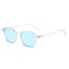 Gafas Poligonales, Gafas de PC con Montura Pequeña Hexagonal, Lentes de PC Retro en Forma de T, Patillas Delgadas, Diseño de Bisagra