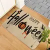 Felpudo de Cristal Terciopelo para Suelo de Halloween Transfronterizo Felpudo Decorativo de Murciélago Calabaza Entrada Entrada Felpudo de Entrada de Payaso Aterrador