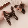 Clipe de Pelúcia Cachorro Cacheado Outono e Inverno Presilha Pinça Feminina 2024 Novo Clipe Tubarão de Alta Qualidade Grampo Grande Fofo Parte de Trás da Cabeça