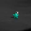 Uña de lengua de estrella perlada acrílico estrella de cinco puntas anillo de lengua de acero inoxidable joyería de piercing corporal nueva transfronteriza