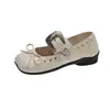 Exquisitos Zapatos Mary Jane de Ballet con Lazo Tachonado Estilo Francés para Mujer, Nuevo Modelo de Verano 2026, Zapatos Bajos de Tacón de Piel para Combinar con Vestidos