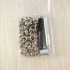 Juego de hebillas de aire plateadas de 6MM/8MM/10MM y hebillas para ojales con kit de herramientas de instalación en caja