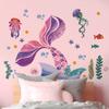 Adesivos de Parede Cauda de Sereia Transfronteiriços para Quartos de Meninas, Quartos, Banheiros, Decoração de Parede de Fundo, Mural, Estilo Ins, Pvc