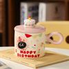 Taza para Pastel de Regalo de Cumpleaños para Niñas, Lindo Diseño de Gato, Taza con Caja de Regalo Significativa para Novio/Novia/Hermana
