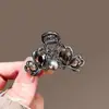Presilha Pequena de Garra Borboleta de Cristal Exquisita Nova Elegante Feminina para Franja Cabelo Quebrado Parte de Trás da Cabeça Cabelo Meio Presilha Tubarão