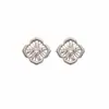 Pendientes de Flor Hueca de Perla con Circonita y Aguja de Plata, Estilo Minimalista, Temperamento de Nicho, Pendientes Versátiles, Lujo Ligero, Sensación de Alta Gama