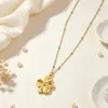 Nuevo collar colgante de flor plisada transfronterizo europeo y americano, cadena de clavícula de pétalos de moda, estilo vintage francés, elegante y sofisticado