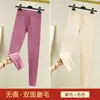 Leggings Térmicos de Felpa Sin Costuras para Mujer Otoño e Invierno Doble Cara de Felpa Pantalones Largos Pantalones Térmicos para Mujer