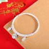Pulsera Fresca y Dulce de Plata 999 Amarillo Dios de la Riqueza Pulsera de Paz y Alegría Pulsera de Martillo con Buenas Palabras para Mujeres