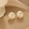 Pendientes de Perla de Circonita Imitación para Mujer, Elegantes y Lujosos, Gama Alta, Clavos Amigables con los Oídos, Nuevos Pendientes de Aro Modernos y Versátiles
