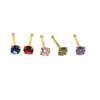 Piercing para nariz redonda de circonio con varilla recta de acero inoxidable 316L de 0,8 mm. Disponible en Amazon.