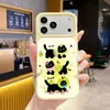 Capa de celular fofa estilo cartoon de gatinho e cachorrinho coreana e japonesa, estilo desenhado à mão, amiga da pele, para iPhone 18, feita de silicone líquido verdadeiro