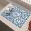 Alfombrilla Drenante para Encimera de Cocina de Tierra de Diatomeas Nórdica, Alfombrilla Absorbente de Secado Rápido, Alfombrilla Aislante de Calor para Fregadero sin Lavado para Lavabo y Barra de Cocina