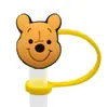 Gorra de Paja de Dibujos Animados Winnie the Pooh Transfronteriza Taza de Agua Creativa Cubierta de Popote de Silicona Tapón de Popote a Prueba de Polvo Venta al por Mayor en Stock