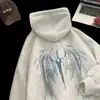 Sudadera con capucha estampada para hombre, nuevo estilo invierno 2026, prenda exterior de estilo americano holgada y moderna para adolescentes