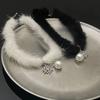 Super hada Otoño e Invierno nuevo collar de perlas copo de nieve de piel de visón para mujer diseño avanzado gargantilla cadena clavicular moda