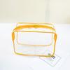 Borda colorida com inserção linha PVC bolsa de lavagem material espesso alta transparência armazenamento doméstico viagem armazenamento portátil