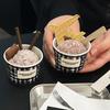 Celebridade da Internet Gelato Sorvete Copo Tigela de Papel Descartável Iogurte Sorvete Copo de Papel Caixa Suporte de Papel para Cone Anel Atacado