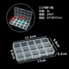 Caja de almacenamiento de escritorio de plástico cuadriculado 15 cuadrículas botón transparente accesorios de pesca joyería cosméticos caja de embalaje creativa cultural