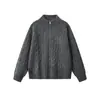 Suéter Tejido Aran para Hombre Pareja Cuello Alto Media Cremallera Punto Trenzado Estilo Old Money Otoño Invierno Otoño Invierno Fábrica Transfronteriza
