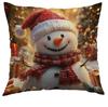 Funda de Almohada Navideña Transfronteriza Temu Funda de Almohada Estampada de Árbol de Navidad Alce Muñeco de Nieve Decoración del Hogar Funda de Cojín